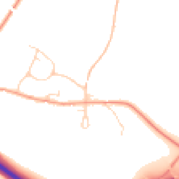 Daytime road noise heatmap for SG4 7HE