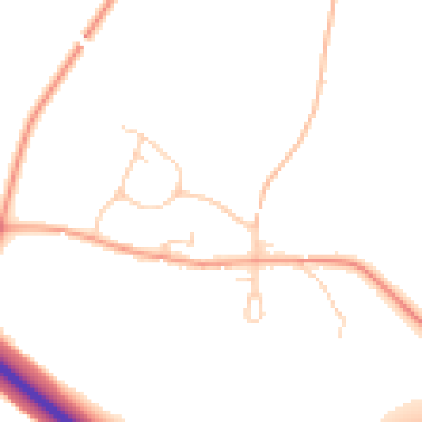 Daytime road noise heatmap for SG4 7HG