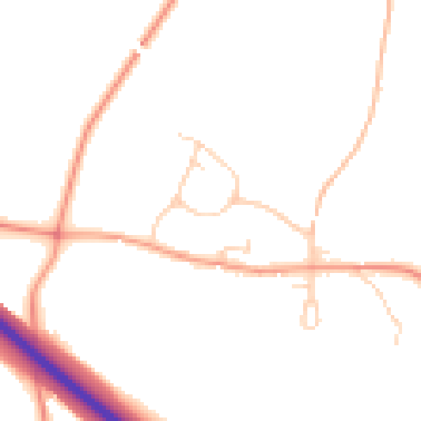 Daytime road noise heatmap for SG4 7HH