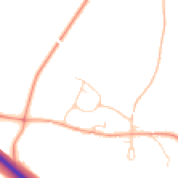 Daytime road noise heatmap for SG4 7HJ