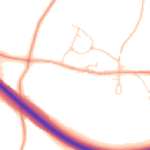 Daytime road noise heatmap for SG4 7HL