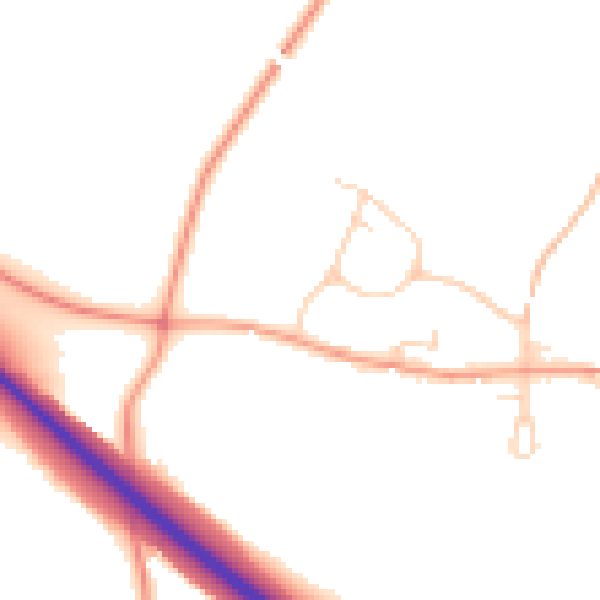 Daytime road noise heatmap for SG4 7HW