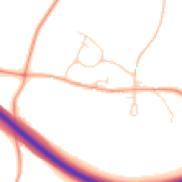 Daytime road noise heatmap for SG4 7JA