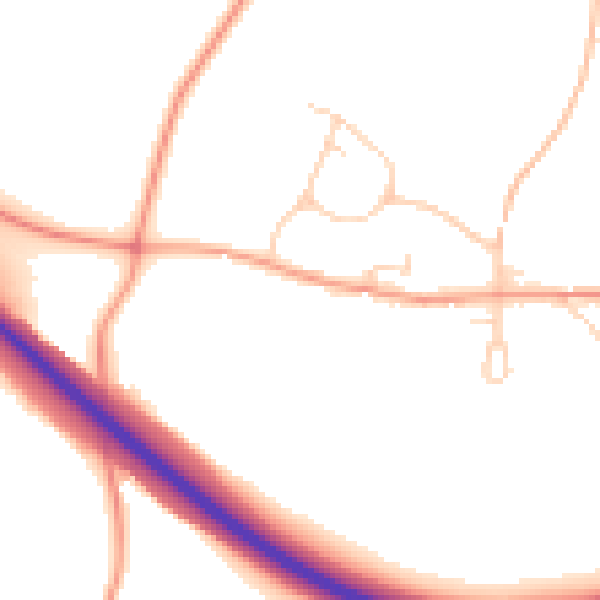 Daytime road noise heatmap for SG4 7JB