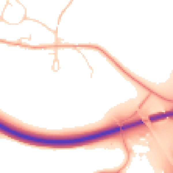 Daytime road noise heatmap for SG4 7JN