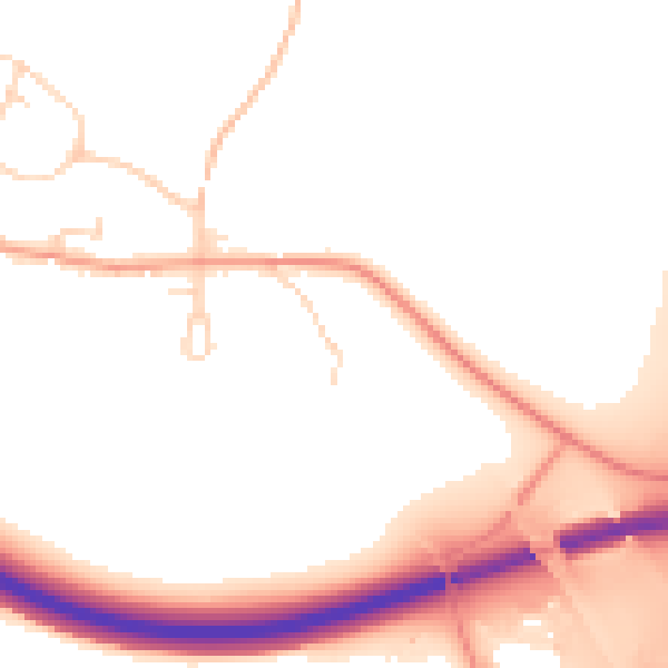 Daytime road noise heatmap for SG4 7JP