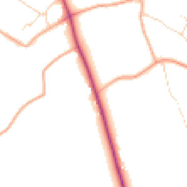 Daytime road noise heatmap for SG4 7NL