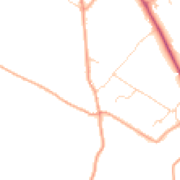 Daytime road noise heatmap for SG4 7QE