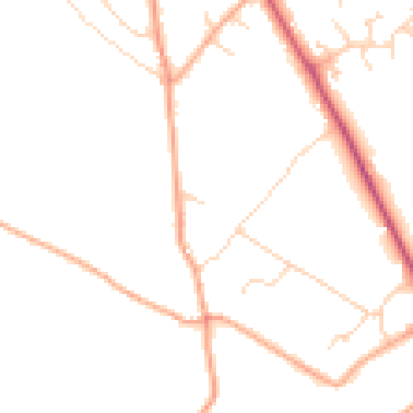 Daytime road noise heatmap for SG4 7QJ
