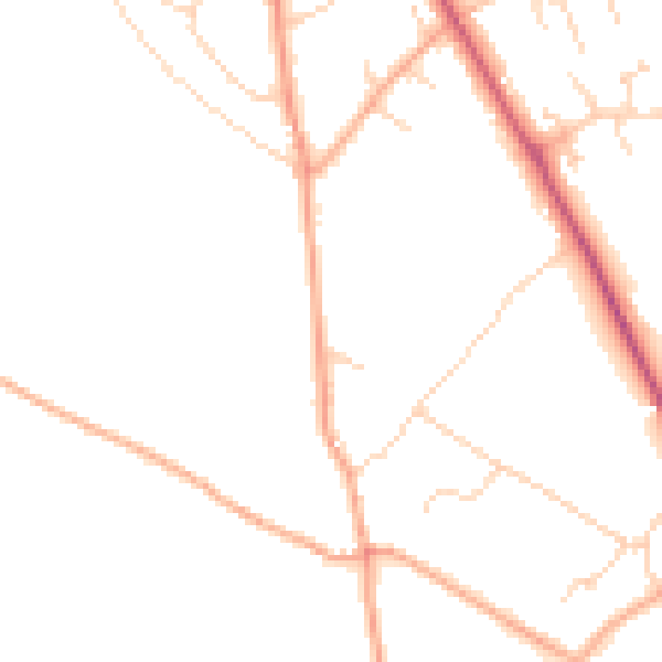 Daytime road noise heatmap for SG4 7QL