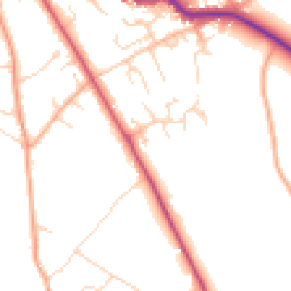 Daytime road noise heatmap for SG4 7SJ