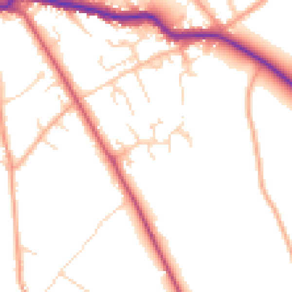 Daytime road noise heatmap for SG4 7ST