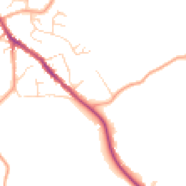 Daytime road noise heatmap for SG4 8DE