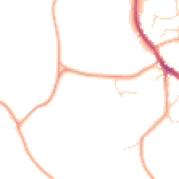 Daytime road noise heatmap for SG4 8EB