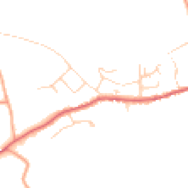 Daytime road noise heatmap for SG4 8PZ