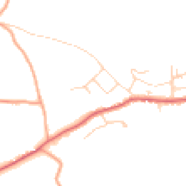 Daytime road noise heatmap for SG4 8QE