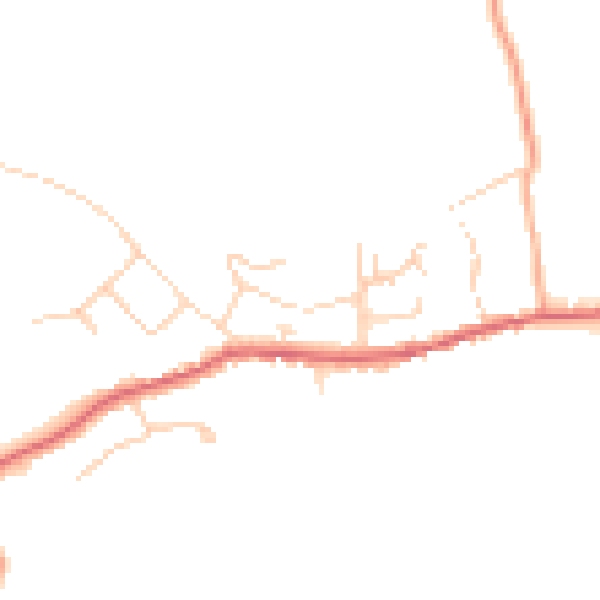 Daytime road noise heatmap for SG4 8QJ