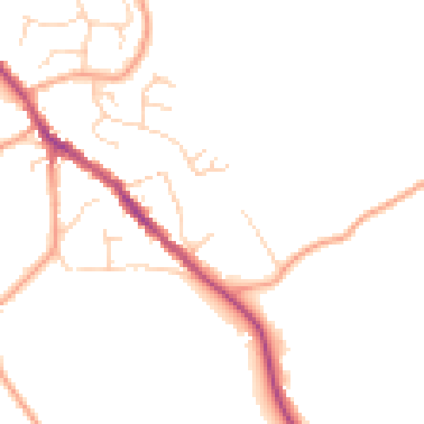 Daytime road noise heatmap for SG4 8SW