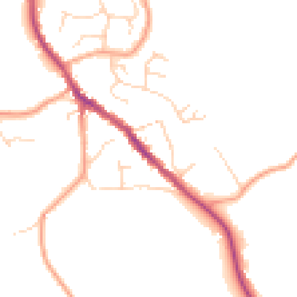 Daytime road noise heatmap for SG4 8SY