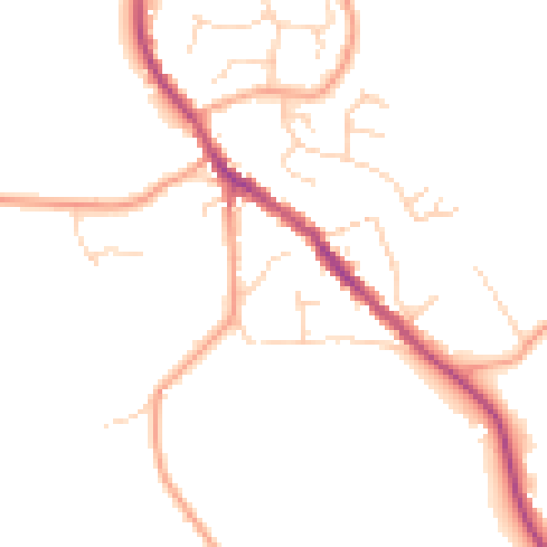 Daytime road noise heatmap for SG4 8UX