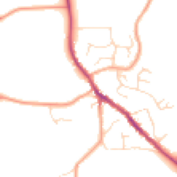 Daytime road noise heatmap for SG4 8WP