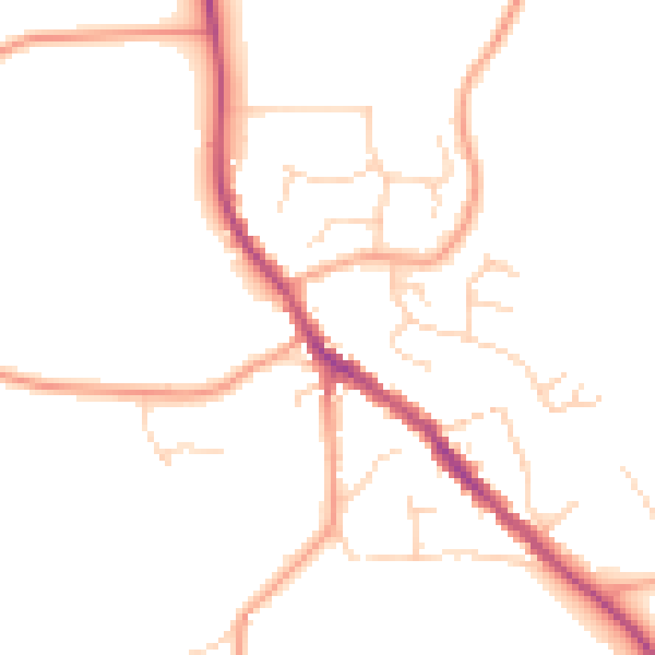 Daytime road noise heatmap for SG4 8XD
