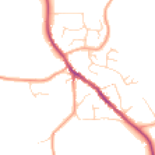 Daytime road noise heatmap for SG4 8XE