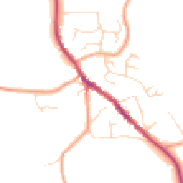 Daytime road noise heatmap for SG4 8XG