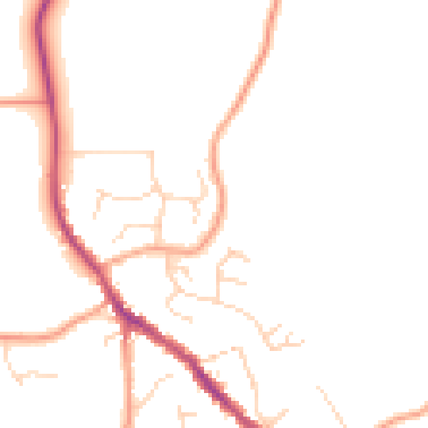 Daytime road noise heatmap for SG4 8XX