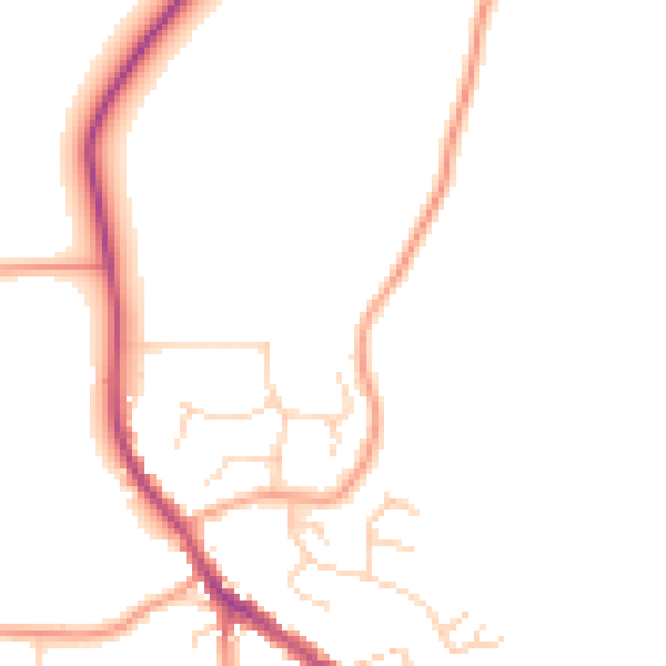 Daytime road noise heatmap for SG4 8YT