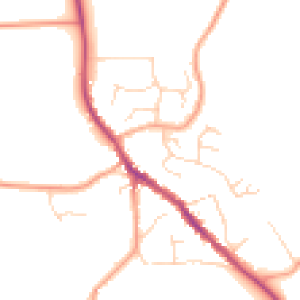 Daytime road noise heatmap for SG4 8YY
