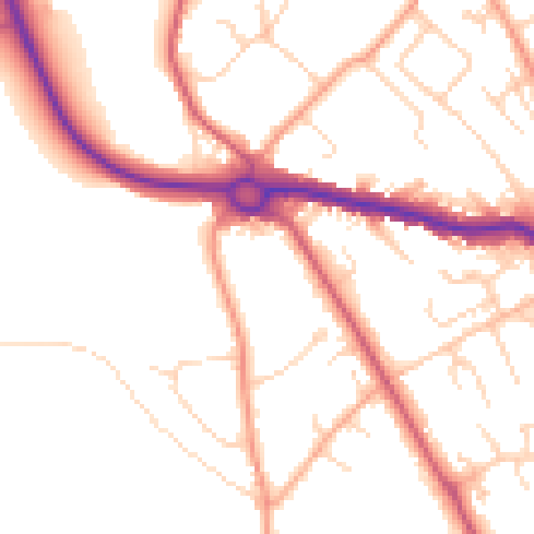 Daytime road noise heatmap for SG4 9AP