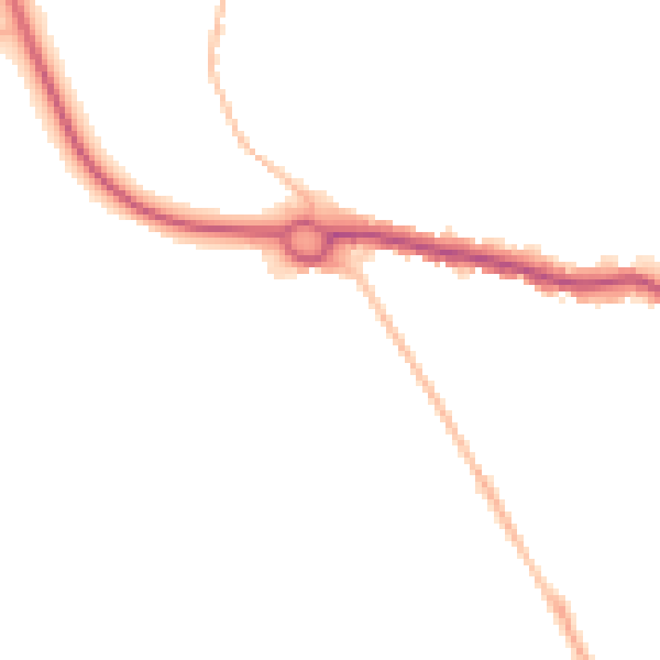 Night-time road noise heatmap for SG4 9AP