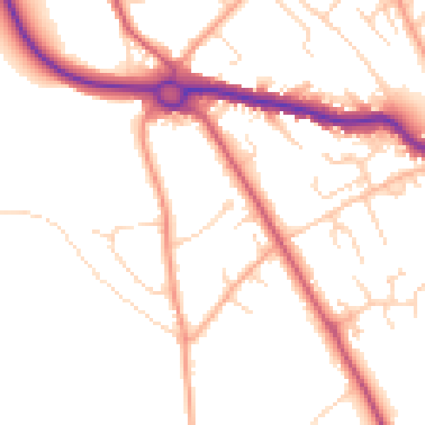 Daytime road noise heatmap for SG4 9AS