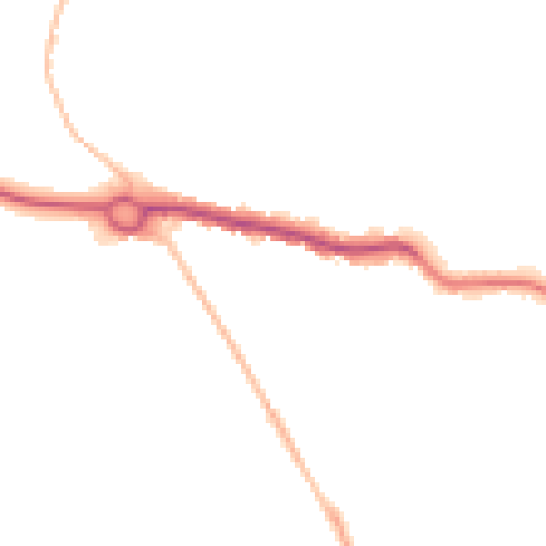 Night-time road noise heatmap for SG4 9DP