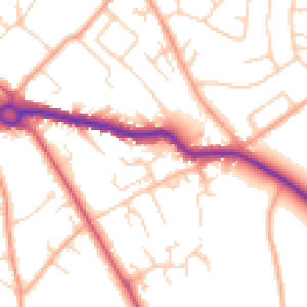 Daytime road noise heatmap for SG4 9EJ