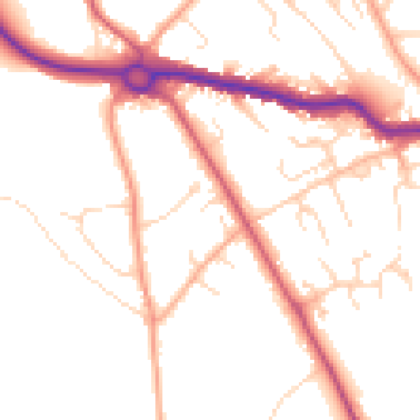 Daytime road noise heatmap for SG4 9EP