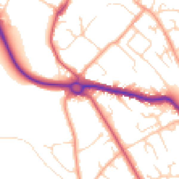 Daytime road noise heatmap for SG4 9EX