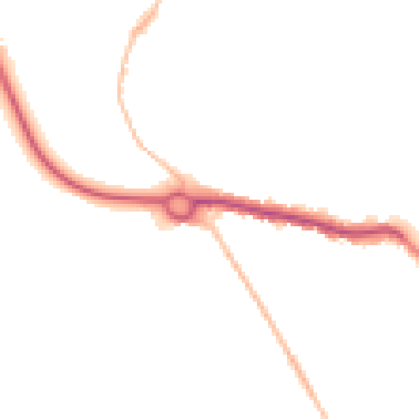 Night-time road noise heatmap for SG4 9EX