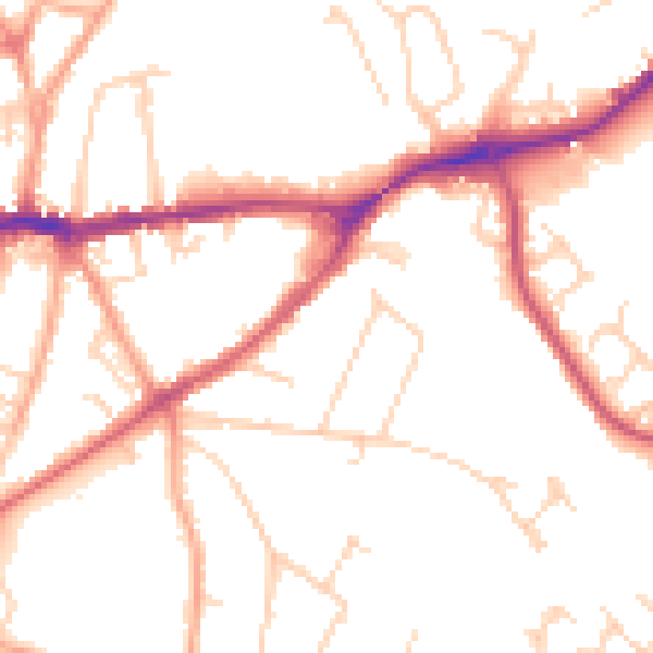 Daytime road noise heatmap for SG4 9FF