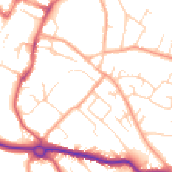 Daytime road noise heatmap for SG4 9FN