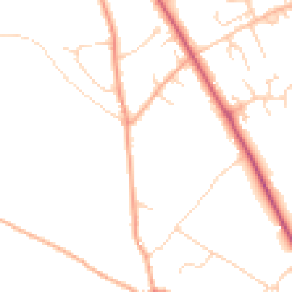Daytime road noise heatmap for SG4 9FP