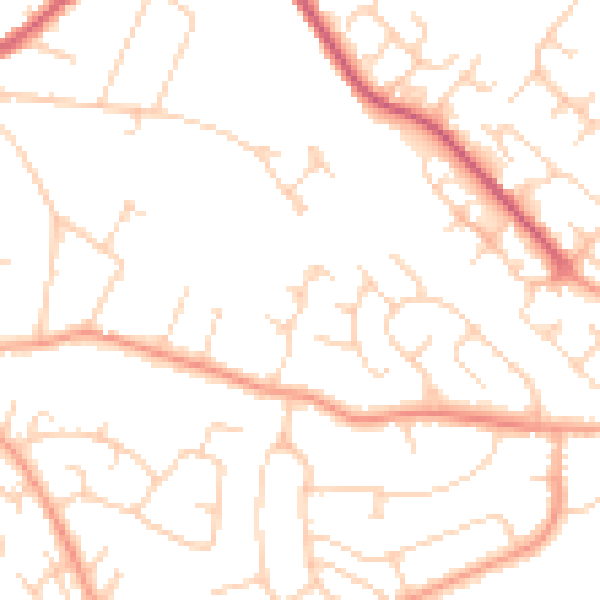 Daytime road noise heatmap for SG4 9PG
