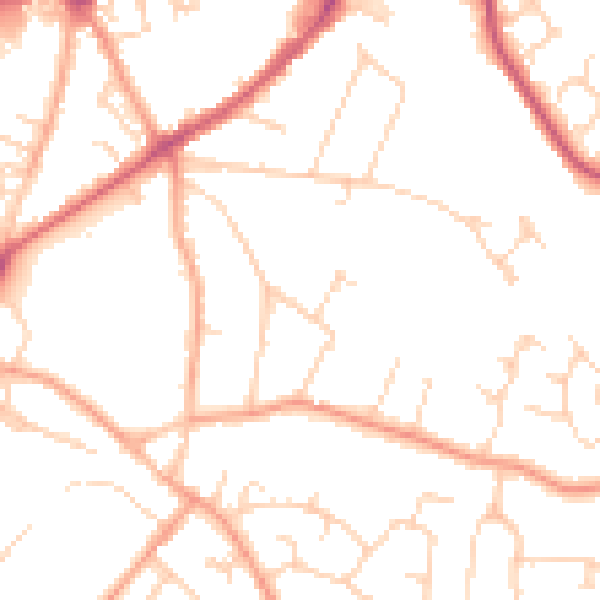 Daytime road noise heatmap for SG4 9PL