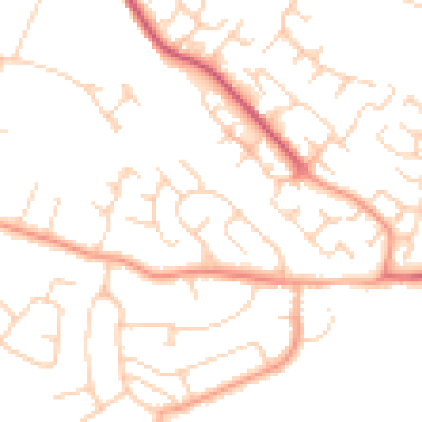 Daytime road noise heatmap for SG4 9QA