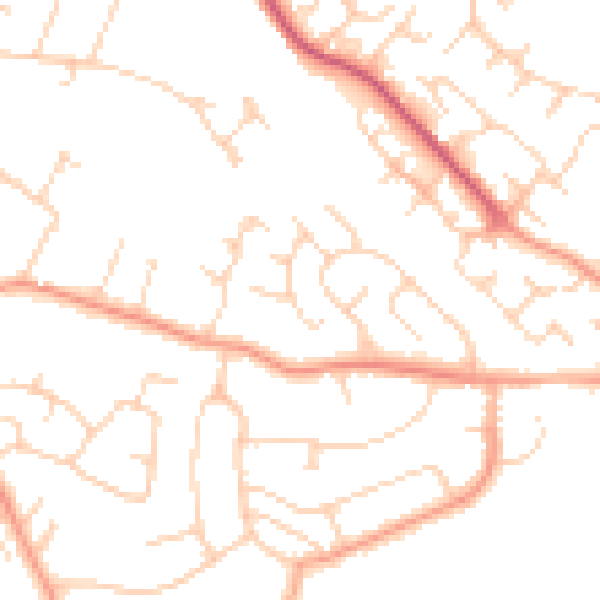 Daytime road noise heatmap for SG4 9QD