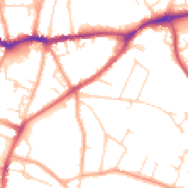 Daytime road noise heatmap for SG4 9RE