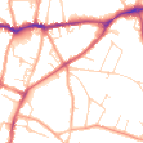 Daytime road noise heatmap for SG4 9RG