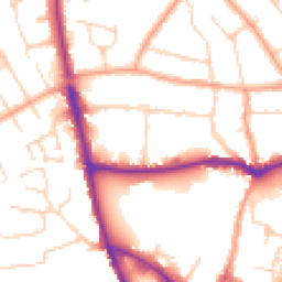 Daytime road noise heatmap for SG5 1NZ