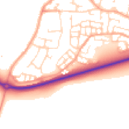 Daytime road noise heatmap for SG5 4ET